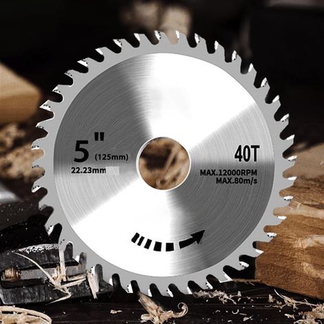 Lama circolare da 125 x 22,23 mm con 40 denti per smerigliatrice angolare, lama in carburo di tungsteno per smerigliatrice angolare da 125 mm per il taglio del legno.