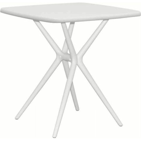 TAVOLO QUADRATO DA INTERNO ESTERNO GIARDINO POLIPROPILENE 70x70x74h BIANCO 641v