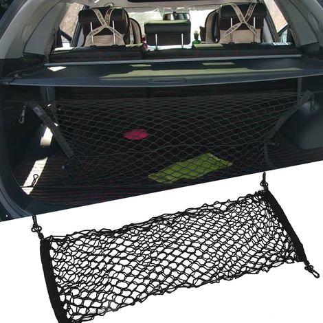 Filet de coffre de voiture universel, rangement double couche, poche de charge à mailles, organisateur d'arrière de véhicule (1/5)