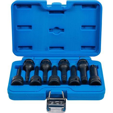 BGS Kraft-Bit-Einsatz-Satz Antrieb Innenvierkant 12,5 mm (1/2") Innenvielzahn (für XZN) M4 - M16 9tlg. - 5482