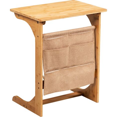 COSTWAY Bamboo Sofa Table Laptop Desk Coffee Snack End Table Bedside Table Natural (1/5)