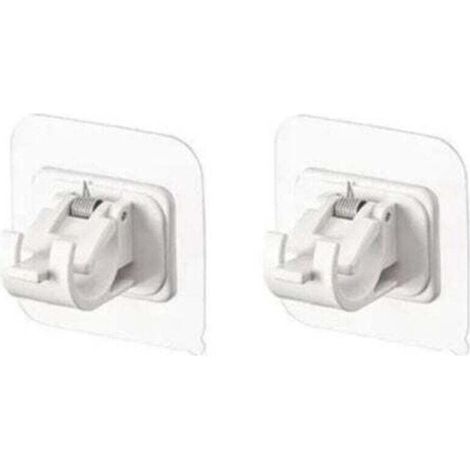 Set di 2 staffe autoadesive bianche per asta per tende - Supporto per tende, (1/4)