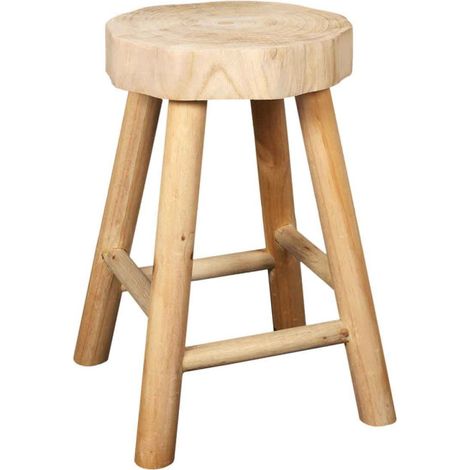 Tabouret Design en Bois "Harald" 40cm Naturel (1/5)
