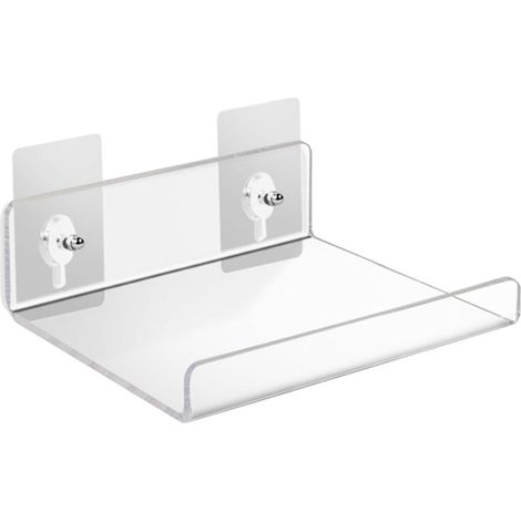 CCYKXA Minimalistisches, transparentes Acryl-Wandregal mit 1 Ablagefläche, fürs Badezimmer