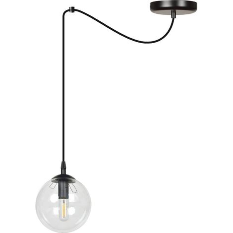 Suspension Emibig GIGI 1 lumière noir verre 200cm E14 (1/5)