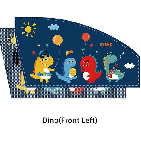 Pare-soleil universel pour voiture, double couche magnétique, protection UV, rideau latéral mignon à motif dessin animé, en maille pour voiture bébé/enfant, style ballon (1/5)
