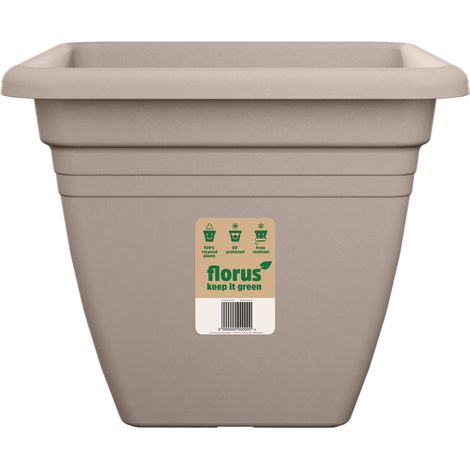 Florus Mediterran Quadro Pot De Fleurs 30 - Gris - L 30 x B 29.5 x H 0 cm - extérieur - 100% recyclé
