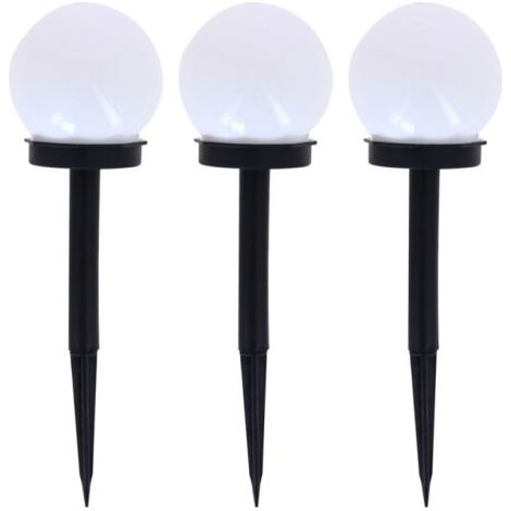 Xanlite – Lot de 3 balises LED solaires – Lumière RVB multi-couleur – Autonomie 8h – Pour éclairage extérieur décoratif