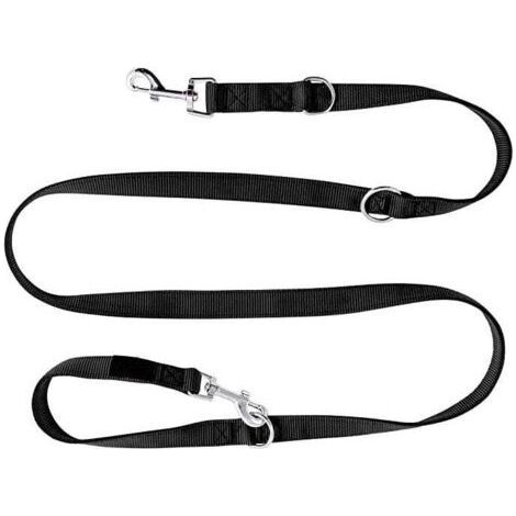 educational leash for dogs in graphite black, strong and adjustable in 3 different lengths (2.51.55m) dog leash, double leash, braided, rope leash, adjustable leash (1/4)
