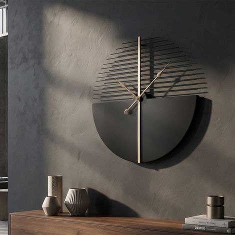 Reloj de pared de 60 cm Galileo, negro y dorado (1/5)