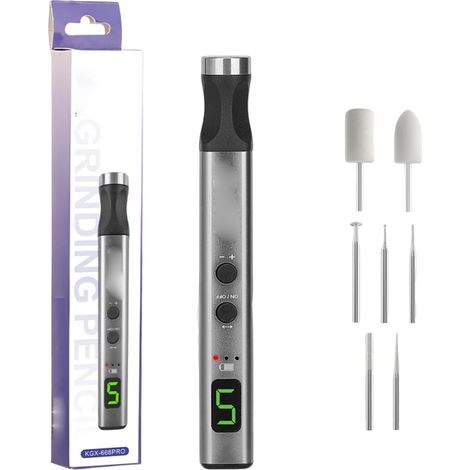 Kit D'outils Rotatifs sans Fil, Mini Meuleuse à 5 Vitesses avec 7 Têtes de Meulage et Chargement de Type C, Outil Artisanal électrique pour la Réparation de Téléphones (1/5)
