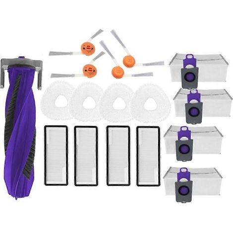 17 pièces : brosse rotative, brosse latérale, lingettes, filtres et sac à poussière pour aspirateur NARWAL Freo X10pro/YJCC027 (1/5)