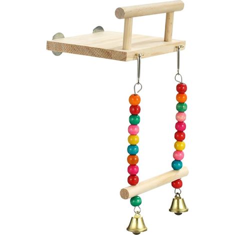 Vogelspielzeug, Papageienform aus Holz, Sporttisch mit Hängebrückenschaukel (1/5)