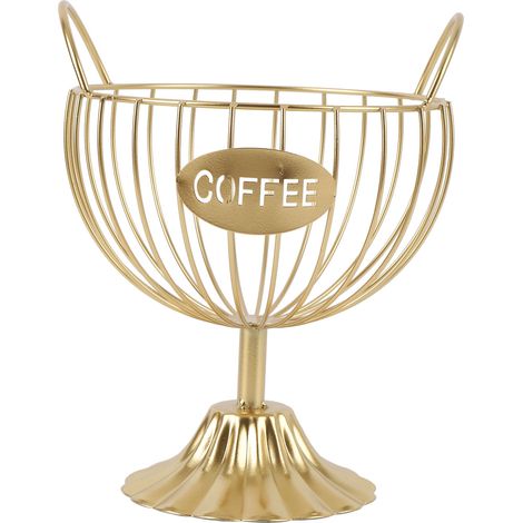 Porte-capsules de café en fer, panier à capsules, organisateur de comptoir pour cuisine ou bureau, doré (1/5)
