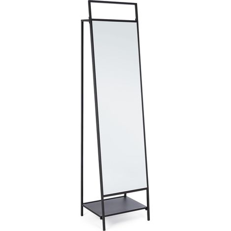 Specchio da terra "Ekbal" con cornice in metallo e porta abiti h 181 cm -Oro (1/4)