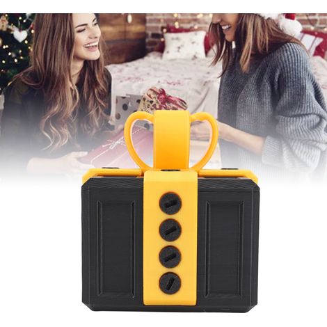 Kreative 3D-PLA-Geschenkbox – Lustige Scherzbox mit Schraubenmotiv, schwarz-golden, 9,9 x 9,9 cm, mit Dekoration und Schlüssel (1/5)