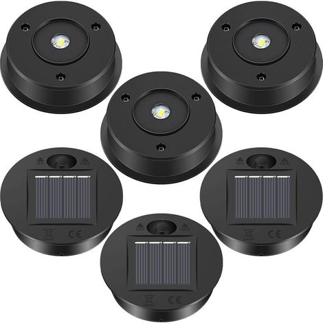 6 Pièces Lampes Solaires de Rechange, Luminescentes LED, avec Panneau Solaire et Couvercle de Lanterne, pour Remplacement de Lanterne Solaire Extérieure (1/4)