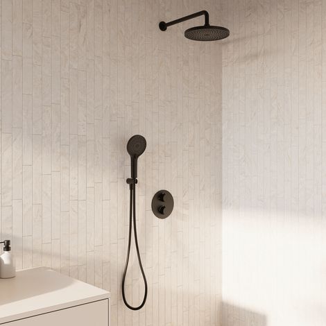 Lomazoo Set De Douche Encastré Noir Mat - avec Robinet (1/5)