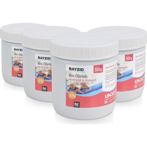 4x 500 g BAYZID® Mini - Chlortabs 2,7 g für kleine Pools