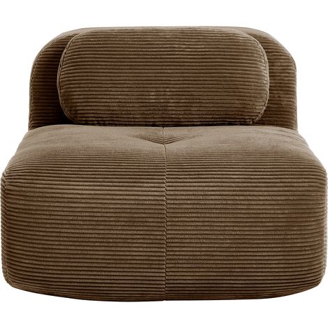 Canapé modulable sans accoudoirs - Velours côtelé marron - 90x103x75 cm - 16.5 kg - Modulaire - Coussins inclus (1/5)