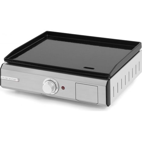 Plancha à gaz fonte émaillée 1 zone 1800W – Surface de cuisson 1575 cm² – Température réglable jusqu'à 300°C – Pieds réglables – Riviera & Bar