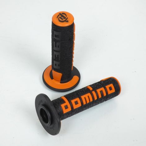 Poignée Domino orange et noire Off Road A360 pour moto (1/4)