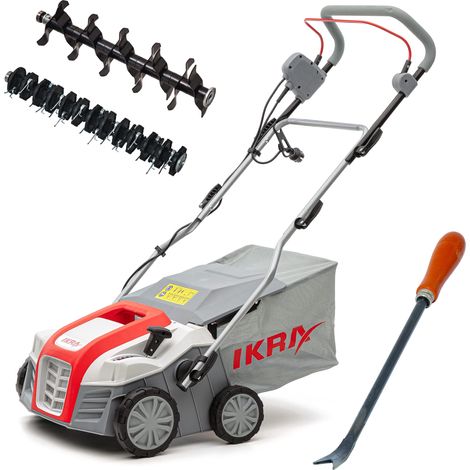 IKRA scarificatore arieggiatore elettrico IEVL 1840, cesto di raccolta 55l, larghezza 40cm, profondità di lavoro regolabile, incl. estirpatore di erbacce (1/5)