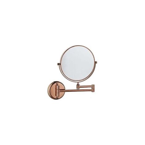 Miroir de courtoisie mural double face pliable rotatif 3X miroir grossissant 6 pouces pour salle de bain toilette chambre à coucher, or rose - Crezuo (1/4)