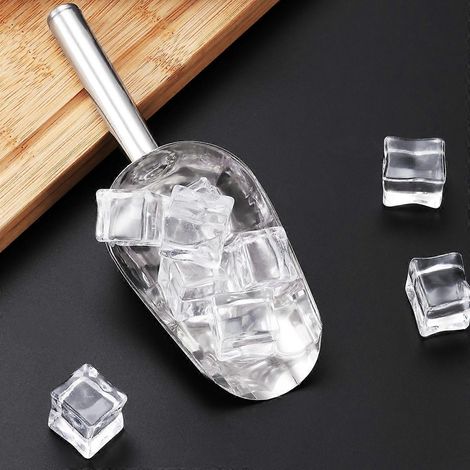 BESTOMZ Lot de 5 cuillères à glace et 5 pinces à glaçons en acier inoxydable pour mariages, desserts et buffets, poudre de protéines glacées (1/5)
