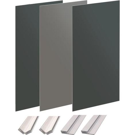 ONDEE - Kit instalación paneles murales nicho WALLDECO 120cm gris antracita perfil blanco
