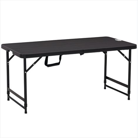 Table de jardin pliable 4 personnes hauteur réglable gris foncé (1/5)