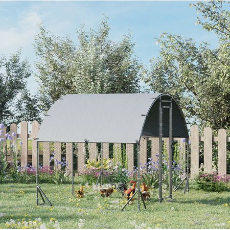Enclos extérieur pour poules 280 x 190 x 197 cm avec toit UV, porte verrouillable HAVRYA (1/4)