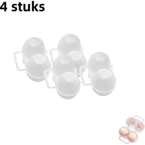 ZHIJIA PREMIUM Lot de 4 boîtes à œufs portable extérieur résistante aux chutes incassable compact camping randonnée pique‑nique transparente (1/5)