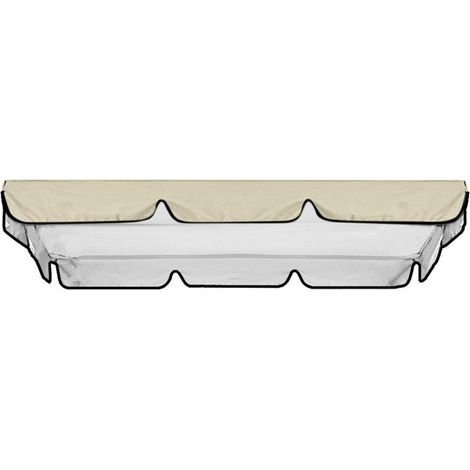 Liquidation Promotion sur les auvents Leott, toile Oxford imperméable pour balancelle de jardin ou terrasse, beige. (1/5)