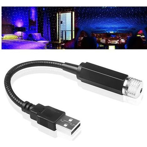 Veilleuse USB Etoile Veilleuse Réglable Romantique Ciel Projecteur Lumière Portable Atmosphère Décoration Lampe de Nuit pour Voiture, Plafond Chambre Fête (Bleu Violet) (1/5)