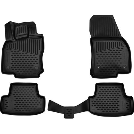 KIT TAPPETINI 3D COMPATIBILE CON VOLKSWAGEN T-Roc, 2017-, SUV, 4 pcs.  TAPPETINO IN GOMMA TPE  BORDO ALTO 3D ANTISCIVOLO IMPERMEABILE