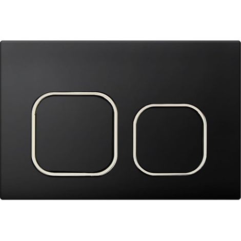 Placca di comando per WC, compatibile con Geberit Sigma, UP300 e UP320, con doppio scarico, dimensioni 243×162 mm, completa di set di leve di scarico e telaio di installazione. (Nero) (1/5)