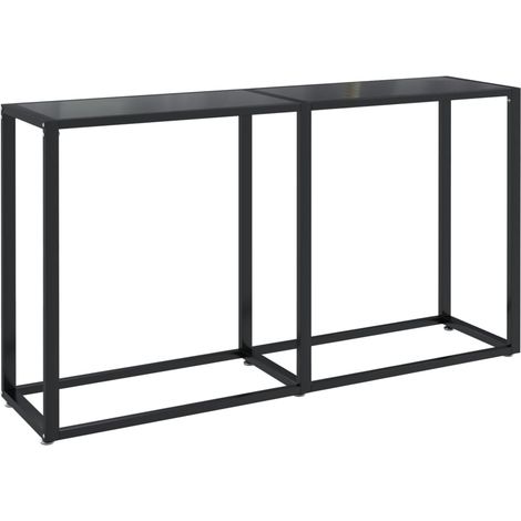 Meuble console d'entrée moderne table d'appoint 140 x 35 x 75,5 cm verre trempé noir DEC032112