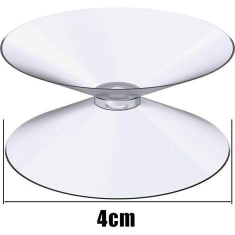 Ventouses Double Face, 6 Pices 4 cm Ventouses Transparentes, Extra Fortes PVC Plastique Suspension Rideau Isolant Ventouse pour Miroir De Table En Verre, Miroir de fentre de salle (1/3)