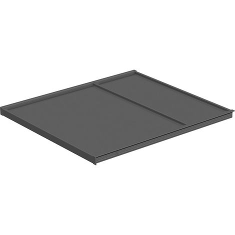 Plaque de couvercle pour poubelles 1 2 et 1 2 Ko 450 mm, KS 18/19 mm, plastique gris foncé, argenté (1/2)