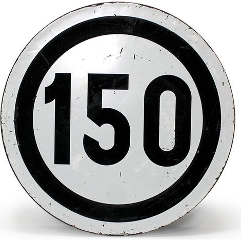 SpazioLuzio - SEÑAL 90x90cm Original Ferroviaria Fibra de Vidrio Tren Velocidad Limitada 150