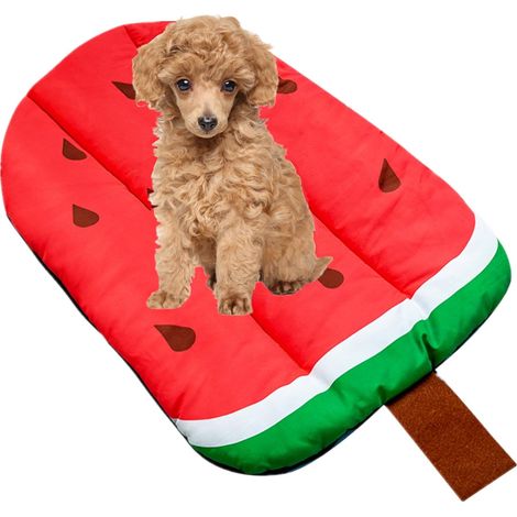 Tapis rafraîchissant pastèque pour chiens, tapis lavable pour animaux de compagnie, tapis portable antidérapant à motif de fruits mignons pour chats et chiots, coussins de matelas de couchage d'été po (1/5)