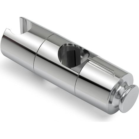 Support Pommeau de Douche avec Crochet, Support Douchette Réglable de 19 à 25 mm de Diamètre, Support de Douche pour Barre de Poussée Réglable, Porte Pommeau de Douche, Chromé (1/5)