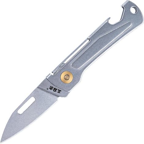 Mini Taschenmesser mit Flaschenöffner, 4,5 cm Klinge, Edelstahl, Silber