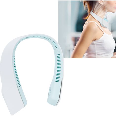 Elektrischer Ventilator ohne Rotorblätter, USB-Nackenventilator mit hoher Kapazität, kleiner tragbarer Ventilator für Reisen und Sport (grün) (1/5)