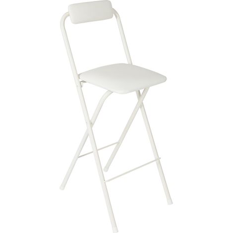 Taburete de Bar Plegable con Respaldo, 75 cm de Alto, Trona Plegable, Soporte de pie, Taburete para Bar y mostrador, Capacidad de Carga 125 kg (1/5)