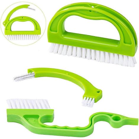 JANMIR-Brosse à joints de carrelage, adaptée à la salle de bain, à la cuisine et aux sols de la maison (verte), lot de 3 (1/5)