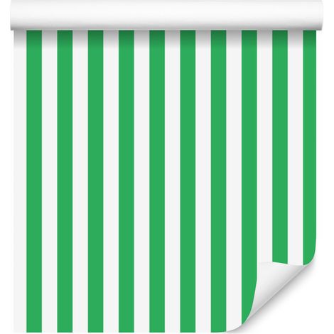 Grün-weiß-mint gestreifte Tapete für Wohn- und Schlafzimmer, 50 x 1000 cm (1/5)
