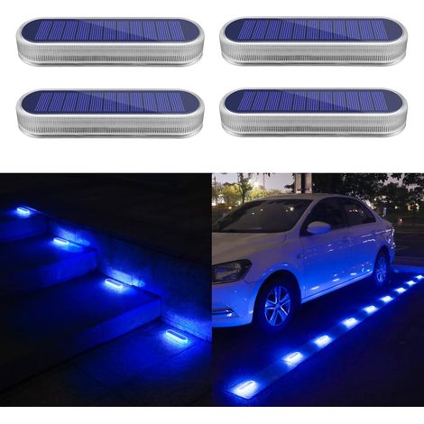 Lampe Solaire Exterieur Jardin, Lampe Solaire Exterieur, Lumière Blanche 5700K LED Spot Solaire Exterieur Avec Auto On/Off Lampadaire Exterieur IP68 Etanche Solaire Luminaire Exterieur, 4 pcs (1/5)