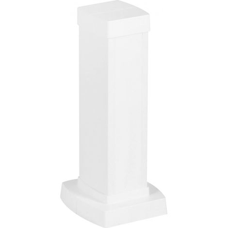 Colonnette à clippage direct 1 compartiment 2 faces hauteur 0,30m couvercle PVC et corps en alu blanc RAL9003 (653000)